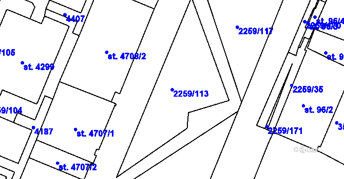 Parcela st. 2259/113 v KÚ Havlíčkův Brod, Katastrální mapa