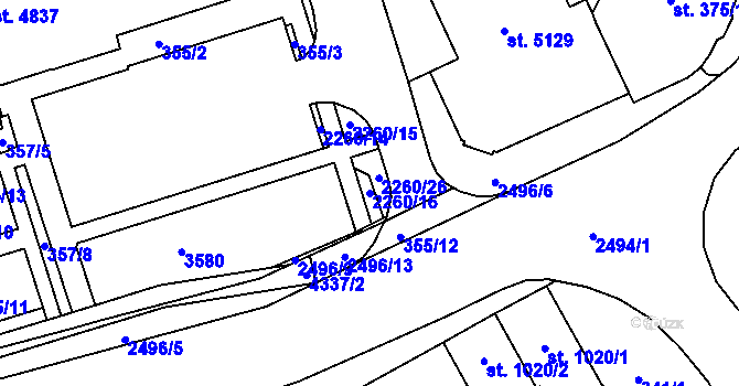 Parcela st. 2260/16 v KÚ Havlíčkův Brod, Katastrální mapa