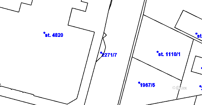 Parcela st. 2271/7 v KÚ Havlíčkův Brod, Katastrální mapa
