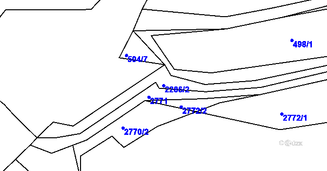 Parcela st. 2286/2 v KÚ Havlíčkův Brod, Katastrální mapa