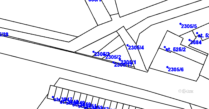 Parcela st. 2305/2 v KÚ Havlíčkův Brod, Katastrální mapa