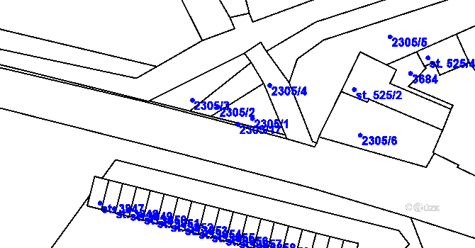 Parcela st. 2305/17 v KÚ Havlíčkův Brod, Katastrální mapa