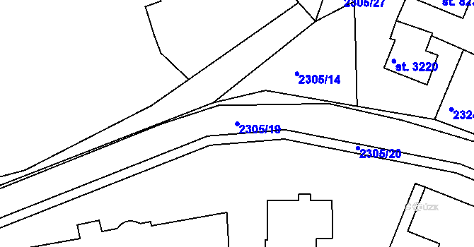 Parcela st. 2305/19 v KÚ Havlíčkův Brod, Katastrální mapa