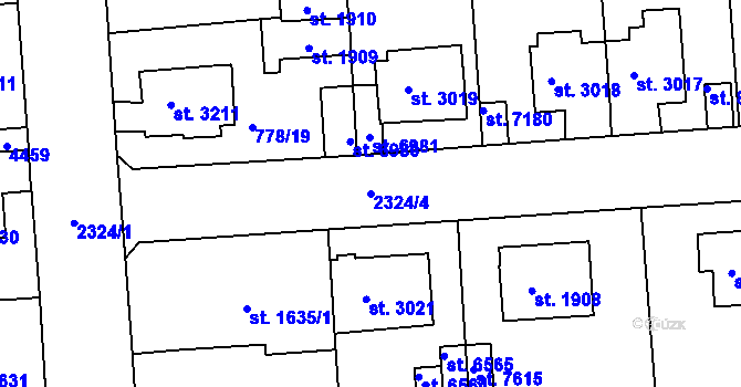 Parcela st. 2324/4 v KÚ Havlíčkův Brod, Katastrální mapa