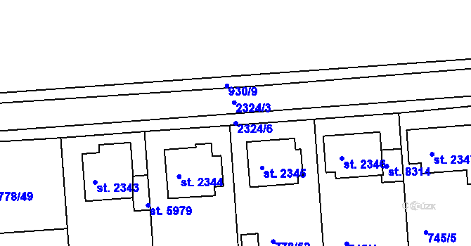Parcela st. 2324/6 v KÚ Havlíčkův Brod, Katastrální mapa