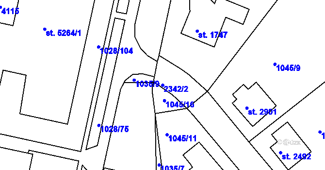 Parcela st. 2342/2 v KÚ Havlíčkův Brod, Katastrální mapa