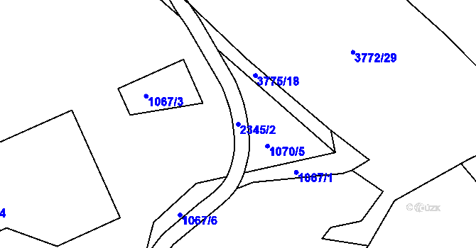 Parcela st. 2345/2 v KÚ Havlíčkův Brod, Katastrální mapa