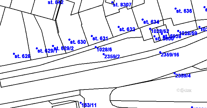 Parcela st. 2359/2 v KÚ Havlíčkův Brod, Katastrální mapa