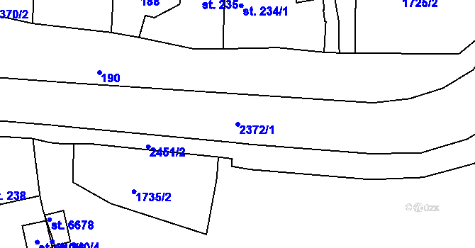 Parcela st. 2372/1 v KÚ Havlíčkův Brod, Katastrální mapa