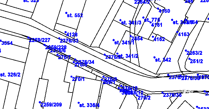 Parcela st. 2376/2 v KÚ Havlíčkův Brod, Katastrální mapa
