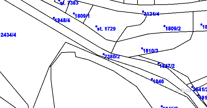 Parcela st. 2380/2 v KÚ Havlíčkův Brod, Katastrální mapa