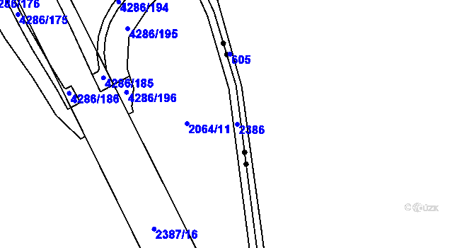 Parcela st. 2386 v KÚ Havlíčkův Brod, Katastrální mapa
