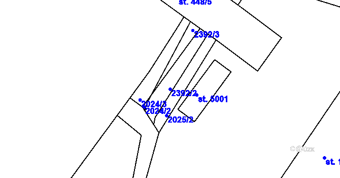 Parcela st. 2392/2 v KÚ Havlíčkův Brod, Katastrální mapa