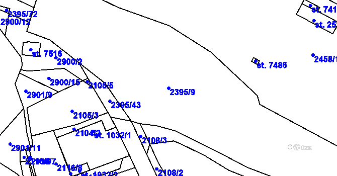 Parcela st. 2395/9 v KÚ Havlíčkův Brod, Katastrální mapa