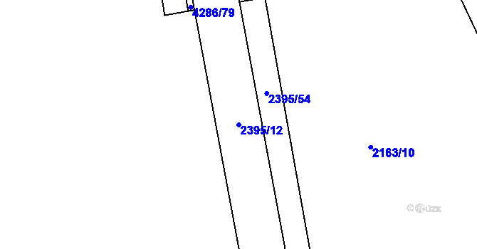 Parcela st. 2395/12 v KÚ Havlíčkův Brod, Katastrální mapa