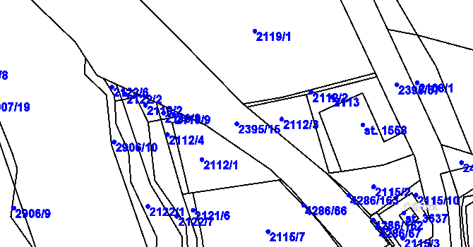 Parcela st. 2395/15 v KÚ Havlíčkův Brod, Katastrální mapa