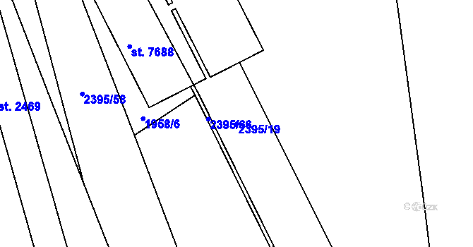 Parcela st. 2395/19 v KÚ Havlíčkův Brod, Katastrální mapa