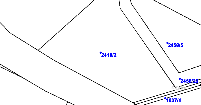 Parcela st. 2410/2 v KÚ Havlíčkův Brod, Katastrální mapa