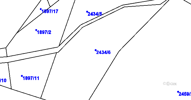Parcela st. 2434/6 v KÚ Havlíčkův Brod, Katastrální mapa