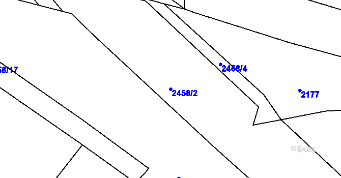 Parcela st. 2458/2 v KÚ Havlíčkův Brod, Katastrální mapa