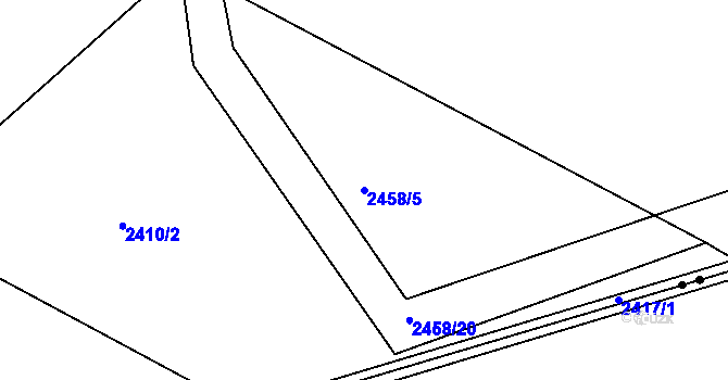 Parcela st. 2458/5 v KÚ Havlíčkův Brod, Katastrální mapa