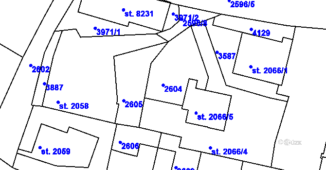 Parcela st. 2604 v KÚ Havlíčkův Brod, Katastrální mapa