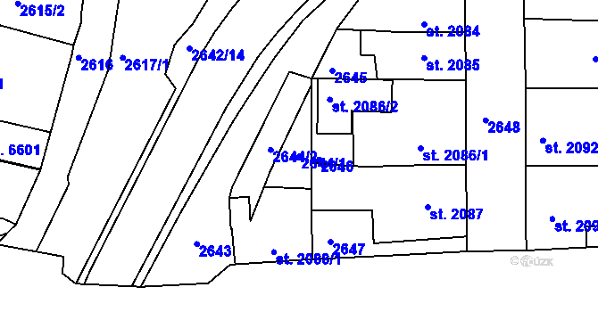 Parcela st. 2644/1 v KÚ Havlíčkův Brod, Katastrální mapa