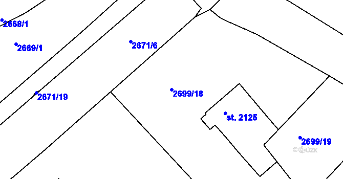 Parcela st. 2699/18 v KÚ Havlíčkův Brod, Katastrální mapa