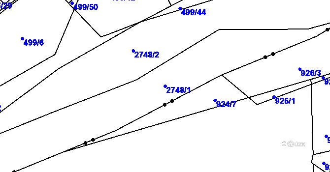 Parcela st. 2748/1 v KÚ Havlíčkův Brod, Katastrální mapa