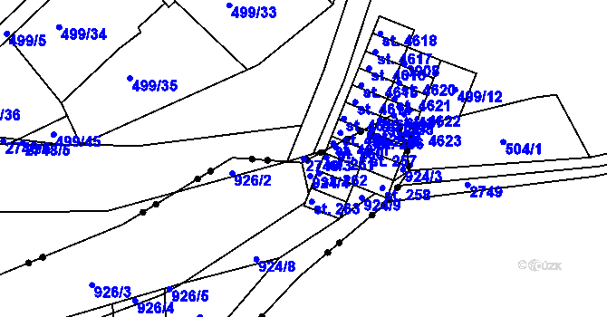 Parcela st. 2748/3 v KÚ Havlíčkův Brod, Katastrální mapa