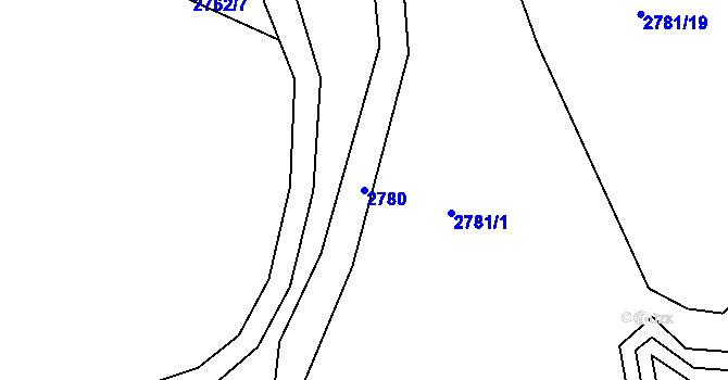 Parcela st. 2780 v KÚ Havlíčkův Brod, Katastrální mapa