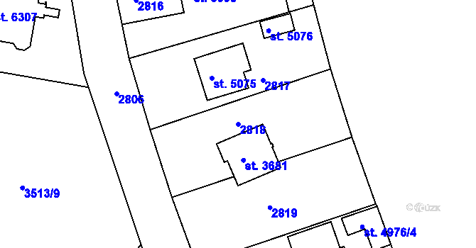 Parcela st. 2818 v KÚ Havlíčkův Brod, Katastrální mapa