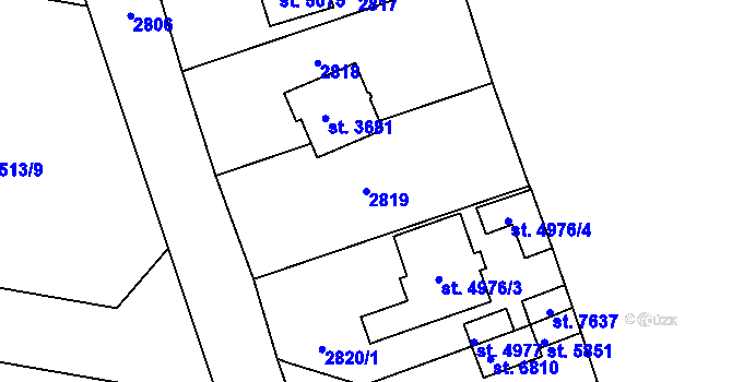 Parcela st. 2819 v KÚ Havlíčkův Brod, Katastrální mapa