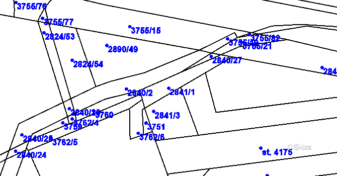 Parcela st. 2841/1 v KÚ Havlíčkův Brod, Katastrální mapa