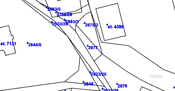 Parcela st. 2877 v KÚ Havlíčkův Brod, Katastrální mapa