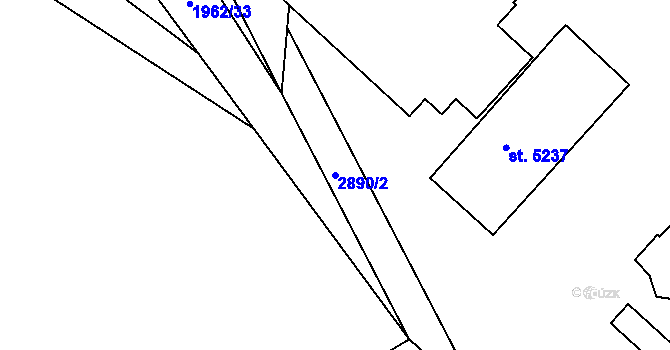 Parcela st. 2890/2 v KÚ Havlíčkův Brod, Katastrální mapa