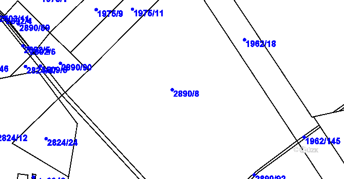 Parcela st. 2890/8 v KÚ Havlíčkův Brod, Katastrální mapa