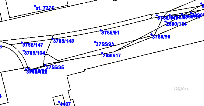 Parcela st. 2890/17 v KÚ Havlíčkův Brod, Katastrální mapa