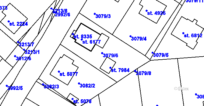Parcela st. 3079/6 v KÚ Havlíčkův Brod, Katastrální mapa