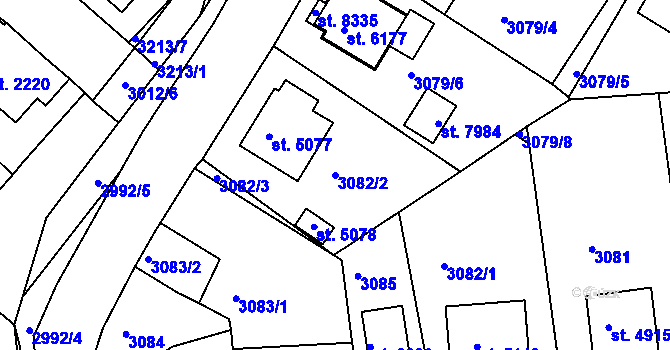 Parcela st. 3082/2 v KÚ Havlíčkův Brod, Katastrální mapa