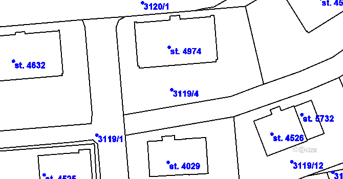 Parcela st. 3119/4 v KÚ Havlíčkův Brod, Katastrální mapa