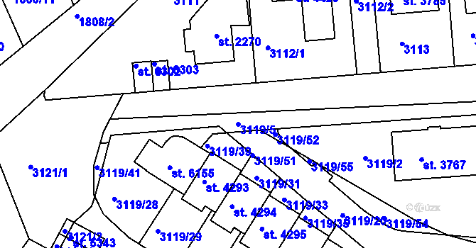 Parcela st. 3119/5 v KÚ Havlíčkův Brod, Katastrální mapa