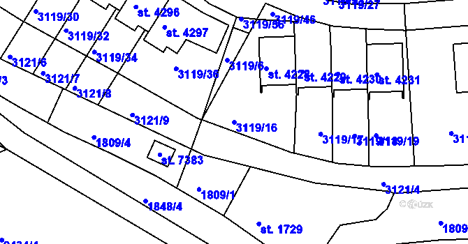 Parcela st. 3119/16 v KÚ Havlíčkův Brod, Katastrální mapa