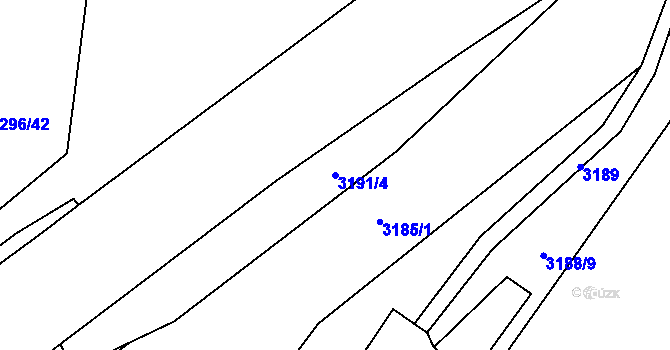 Parcela st. 3191/4 v KÚ Havlíčkův Brod, Katastrální mapa