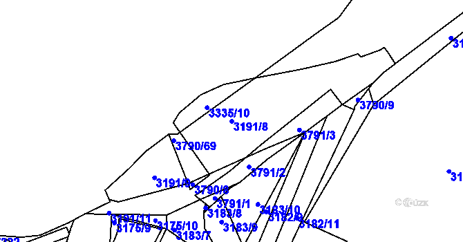 Parcela st. 3191/8 v KÚ Havlíčkův Brod, Katastrální mapa