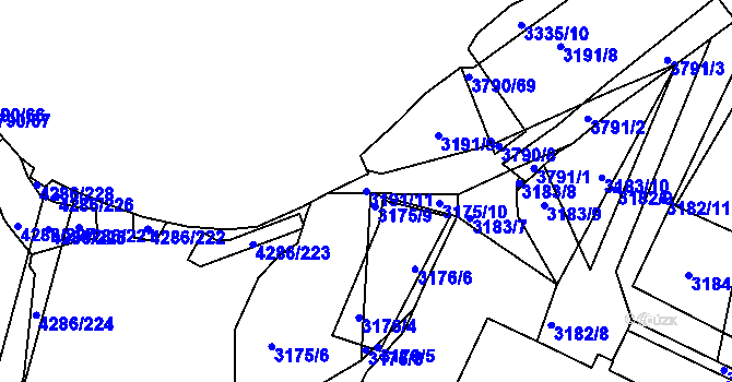 Parcela st. 3191/11 v KÚ Havlíčkův Brod, Katastrální mapa