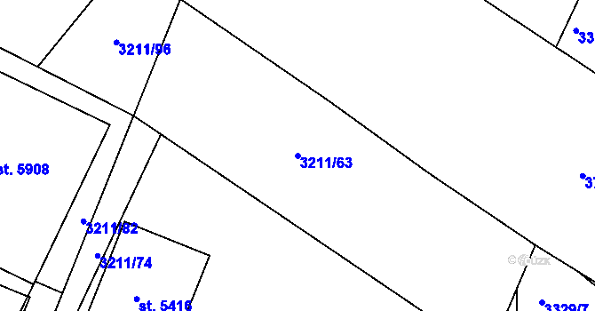 Parcela st. 3211/63 v KÚ Havlíčkův Brod, Katastrální mapa