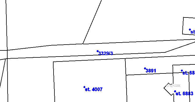 Parcela st. 3329/3 v KÚ Havlíčkův Brod, Katastrální mapa