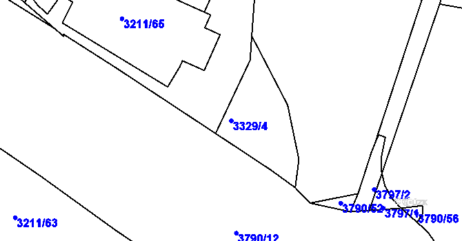 Parcela st. 3329/4 v KÚ Havlíčkův Brod, Katastrální mapa