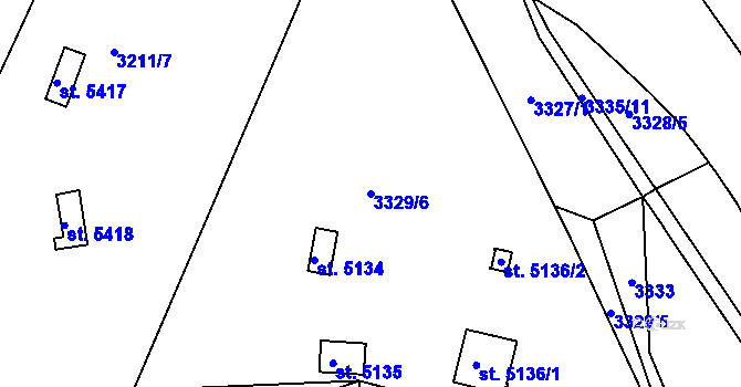 Parcela st. 3329/6 v KÚ Havlíčkův Brod, Katastrální mapa